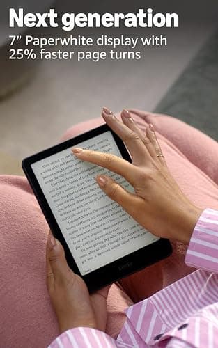 Amazon Kindle Paperwhite Signature Edition 32GB (newest model) – 20% faster with auto-adjusting front light, wireless charging, and weeks of battery life – Metallic Raspberry thumbnail 2