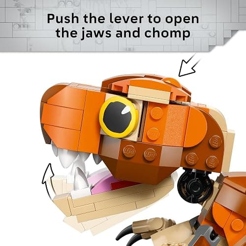 LEGO Jurassic World Little Eatie T Rex Toy - Dinosaur Building Toy for Kids, Boys and Girls, Ages 7+ - Gift Idea for Birthdays and Fans - with Movable Jaw, Head and Tail - 76967 thumbnail 3