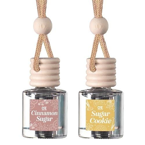 CANDECraftCo Car Air Hanging Fragrance Oil, Car Auto Freshener for Essential Oils, Scents Fragrance Aromatherapy Automobile Diffuser, Long Lasting (Cinnamon Sugar + Sugar Cookie) - Image 1