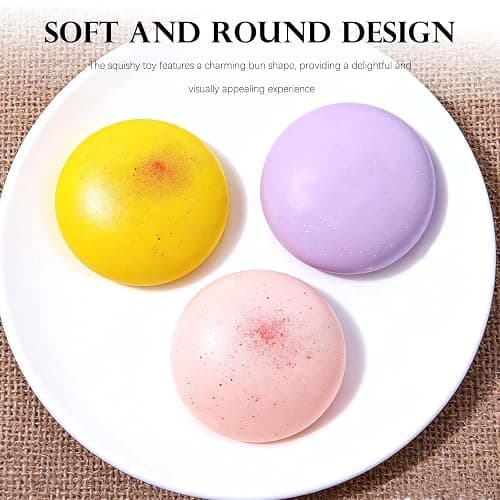 Bread Slow Rising Squishy Toy - Soft, Round, Dough Squeeze Fidget Toy for Stress Relief, Anxiety, and Sensory Play (Purple) thumbnail 7