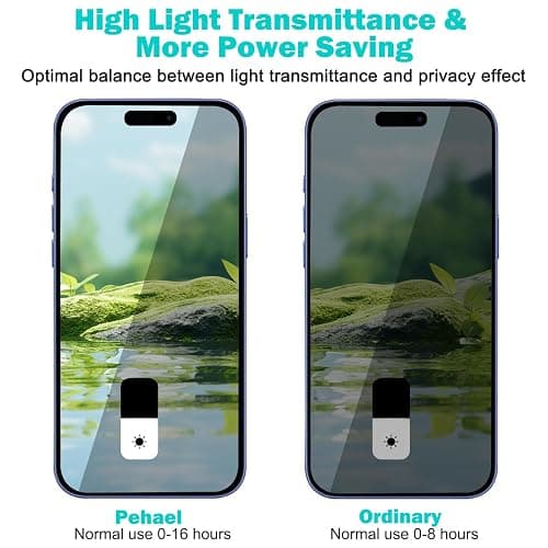 PEHAEL 3+3 Pack for iPhone 16 Plus Privacy Screen Protector with Camera Lens Protector Full Coverage Anti-Spy Tempered Glass Film 9H Hardness Easy Installation Bubble Free [6.7 inch] thumbnail 3
