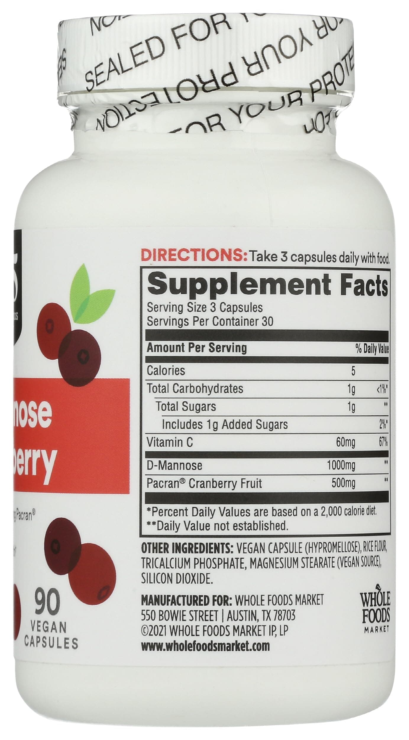 D-Mannose With Cranberry, 90 Count thumbnail 4