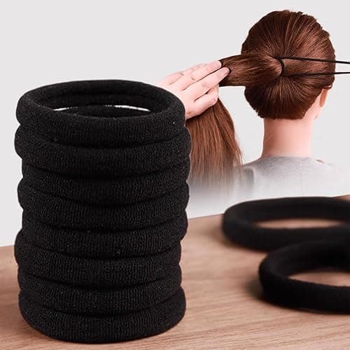 200PCS Black Hair Ties for Women & Girls Men Kids Toddler - Seamless, Thick, No Damage Elastic Hair Bands for Ponytails, Workouts, and Daily Use, Soft Seamless Nylon Hair Ties For Thick & Curly Hair. thumbnail 6