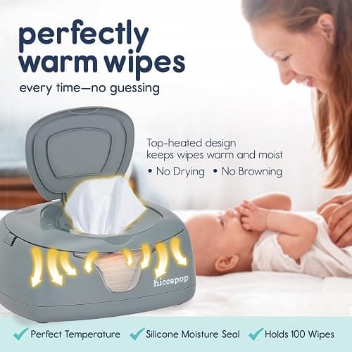 Hiccapop Baby Wipe Warmer and Wet Wipes Dispenser, Diaper Wipe Warmer, Gray thumbnail 2