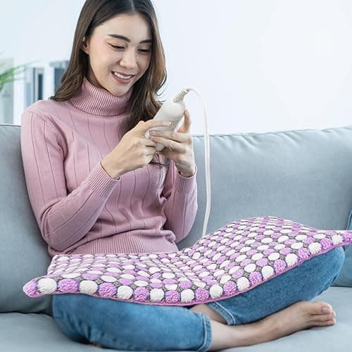 Pasonio Full Weighted Electric Heating Pad for Back Pain, Cramps, Relief - Auto Shut Off - 2.3lb Heat Pad with Moist & Dry Heat Therapy Options - Hot Heated Pad - (XL 12"x24") - PYQ0Z thumbnail 2