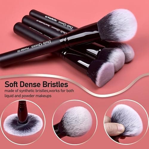 Daily Queen 29pcs Black Professional Makeup Brush Set Kabuki Powder Concealers Eye shadows Blush Eyeliner Eyebrow Contour Eye blending Brushes (29pcs brush) thumbnail 6