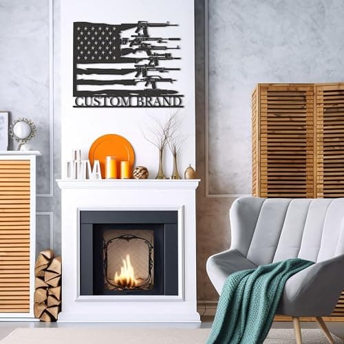 Custom Metal Gun Sign, Personalized Armory Name Sign, Custom Old Flintlock Pistol Metal Wall Art, Rifle Wall Art (Style-5) thumbnail 5
