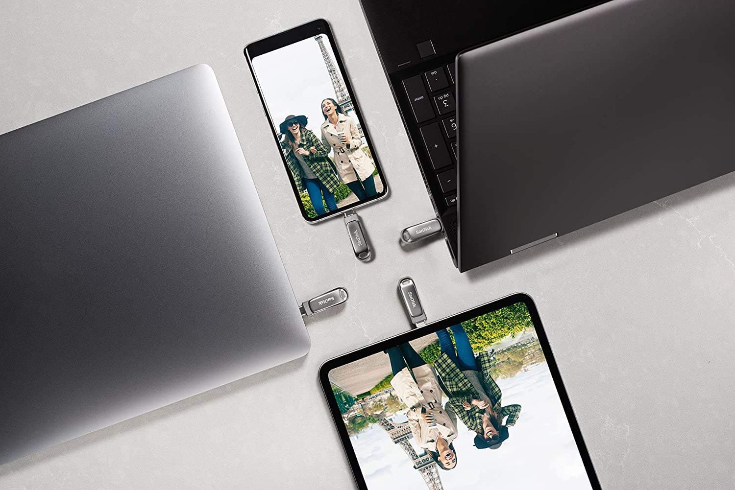 SanDisk 128GB Ultra Dual Drive Luxe USB Type-C - SDDDC4-128G-G46, Silver thumbnail 5