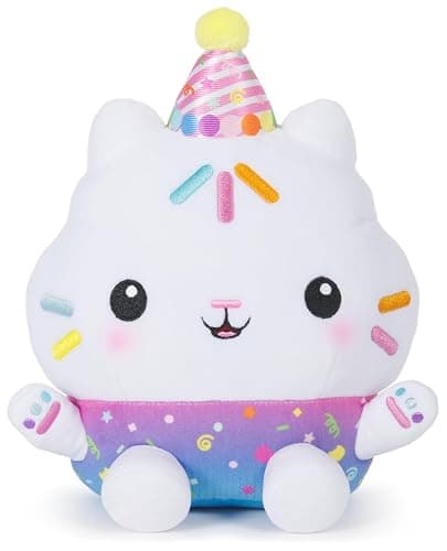 Gabby's Dollhouse Celebrations, Sprinkle Party Cakey Cat Plush, 10-Inch Interactive Stuffed Animal with Sounds, Kids Toys for Girls & Boys Ages 3+ - Image 1
