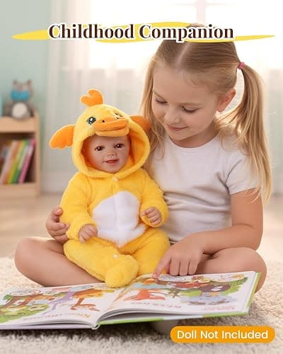 BABESIDE Baby Doll Clothes for 17-20 Inch Dolls, Reborn Doll Clothes | Cute Duck Outfit with Matching Hat | Soft Doll Clothes for Dress-Up & Pretend Play thumbnail 7