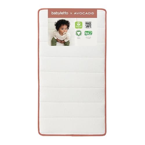 babyletto Avocado Baby Crib Mattress - GOTS, Made Safe, GREENGUARD Gold Certified - Dual Sided Infant & Toddler Mattress - Flippable & Breathable - ‎52 x 28.25 x 5.5 Inches for Standard Size Crib - Image 1