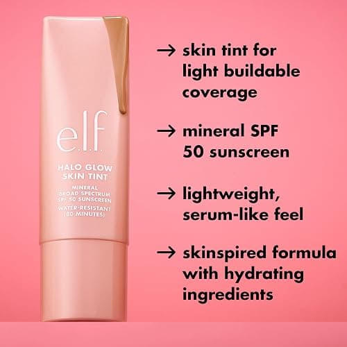 e.l.f. Halo Glow Skin Tint SPF 50, Tinted Moisturiser For Light, Buildable Coverage, Creates A Natural Glow, Vegan & Cruelty-Free, 6 Light Cool thumbnail 3