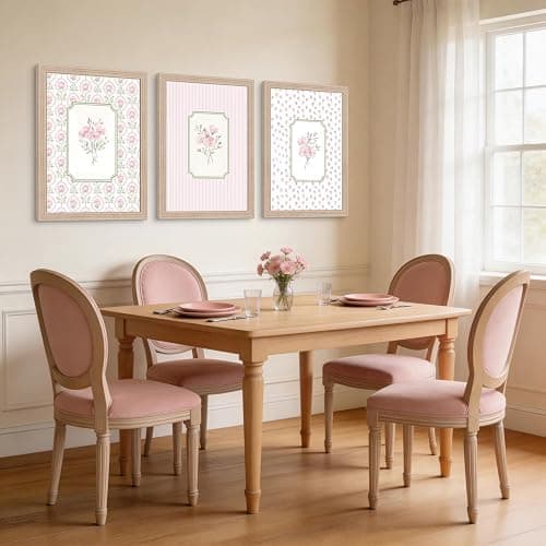 Pink Floral Canvas Wall Art Framed 3Pcs Cottage Home Decor 12x16 Inch | Ready to Hang Botanical Painting Prints Picture Poster Vintage Farmhouse Decor Living Room Bedroom Entryway Hallway Foyer thumbnail 6
