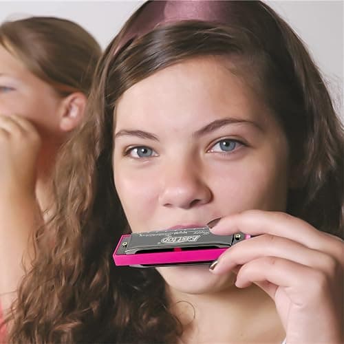 East top Blues Harmonica, Diatonic 10 Holes C Key Happy Harmonica Mouth Organ for Beginner,Kids,Children,Students,Gift,with Carrying Plastic Case,Clean Cloth and Manual thumbnail 5