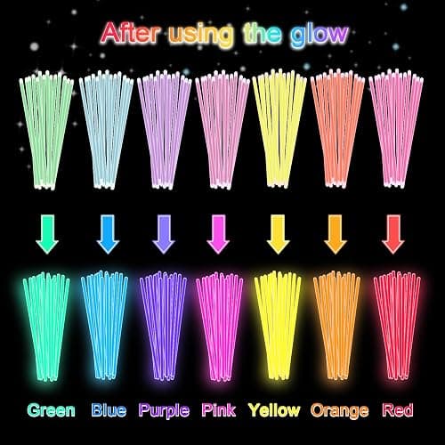 JICUICUI Glow Sticks Bulk Party Pack- Ultra Bright 800pk Glow in the Dark Party Favors, Easter Basket Stuffers Glow Sticks Party Supplies Glow Necklaces and Glow Bracelets with Connectors thumbnail 7