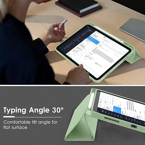 ToaPoia Case for iPad (A16) 11 Inch 2025/iPad 10th Generation 10.9 Inch 2022, Slim Trifold Stand Protective Cover with Pencil Holder and Soft TPU Back,Support Auto Sleep/Wake (Matcha Green) thumbnail 3