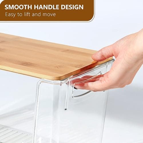 2 Pack Trash Bag Holder Dispenser, Extra Large Garbage Bags Holder, Stackable Trash Bag Holder with Bamboo Top for Laundry Room & Under Sink thumbnail 4