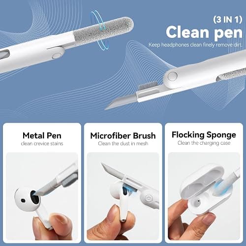 Wowwat for AirPods Cleaning Kit with Cleaner Pen&Cleaning Putt-White | 48 Pack Multifunction Deep Cleaner Tool Headphones for Airpods Pro 4 3 2 1 Generation Phone Charging Port,Earbuds thumbnail 4