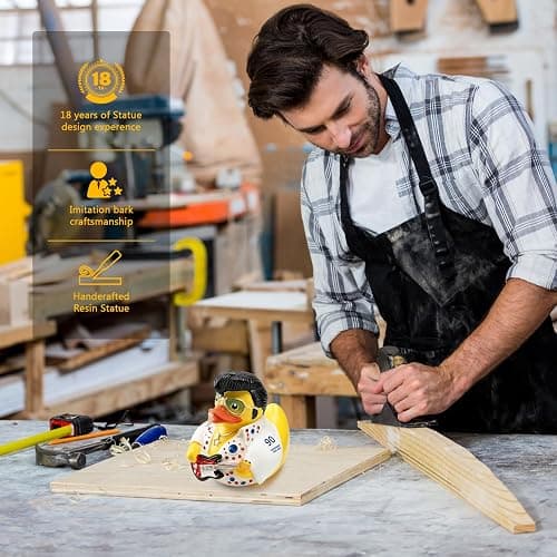 ChuangJie Elvis Duck Figurine, White Jumpsuit Design with Rhinestones, Decorative Collectible, 3.14 x 3.14 x 2.75 inches thumbnail 6