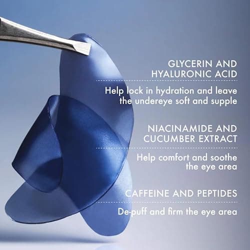 Summer Fridays Jet Lag Hydrating Eye Patches - De-puffing Hydrogel Under Eye Masks with Hyaluronic Acid, Caffeine + Peptides - Soothing + Refreshing At-Home + Travel Skin Care (6 Pairs) thumbnail 4
