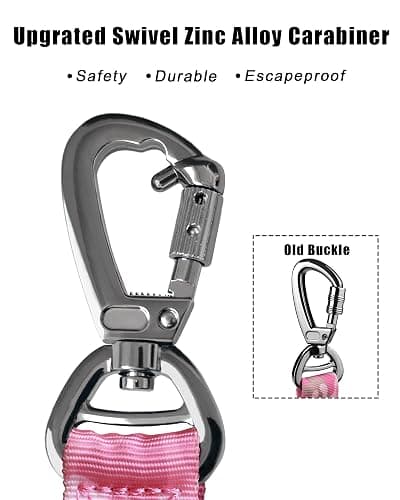 Hotsky Tactical Dog Leash Heavy Duty for Medium Large Dogs That Pull,4-6Ft Strong Bungee Shock Absorbing No Pull Dog Leash with Padded Double Handle and Car Seatbelt,Pink Camo thumbnail 5