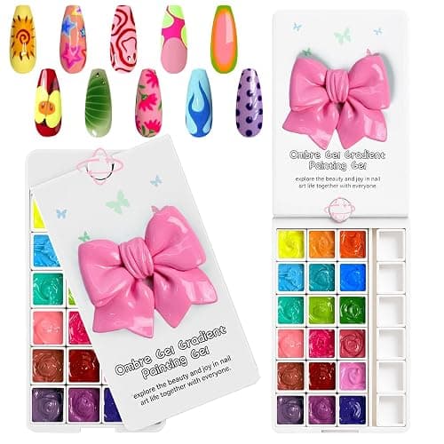 GJYUQHUA 18 Colors Patting Gel Polish & Tools Kit - Pat Pat Gel Polish Palette for Ombre Nails，UV/LED Cured Gradient Blooming Manicure Kit DIY with Nail Sponges & Tools - Image 1