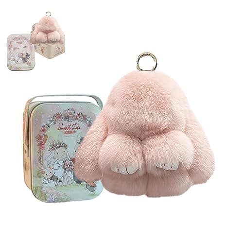 BOVVSKY Bunnylulu Keychain with Box, Bunny Keychain with Tin, BunnyCute Plush Key chain - Image 1