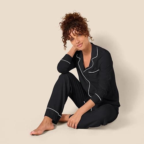 Amazon Essentials Women's Cotton Modal Long-Sleeve Shirt and Full-Length Bottom Pajama Set thumbnail 5