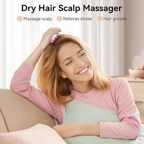 HEETA Scalp Massager Hair Growth, Soft Silicone Scalp Scrubber Shampoo Brush for Exfoliation, Dandruff Removal Head Massage Stress Relax, Wet & Dry Use for Thick Thin Curly Hair Care, Gradient Purple thumbnail 3
