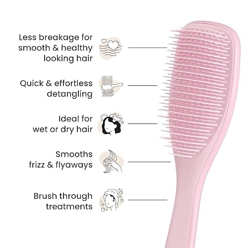 Tangle Teezer Ultimate Detangler Brush for Wet & Dry Hair, Eliminates Knots & Reduces Breakage for All Hair Types, Millennial Pink thumbnail 5