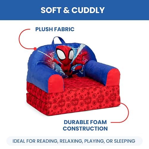 Delta Children - Spidey and His Amazing Friends Cozee Buddy Flip-Out Kids Chair, Red thumbnail 8
