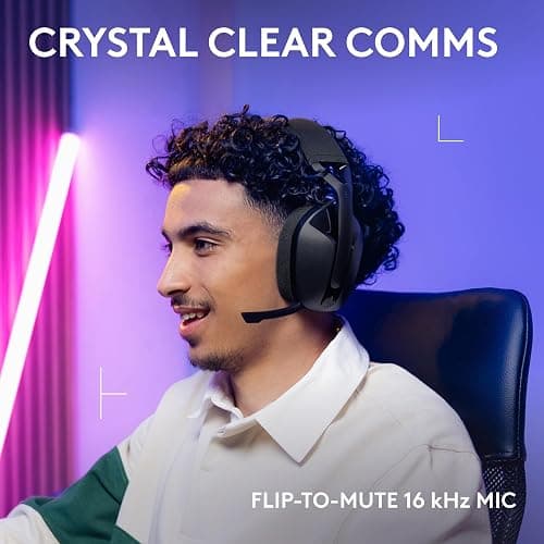 Logitech G321 Lightspeed Wireless Bluetooth Gaming Headset, Dynamic Comfort and fit, 16 kHz Boom mic, 20+ hrs Battery, PC, PS4, PS5, Nintendo Switch, Mobile - Black thumbnail 3