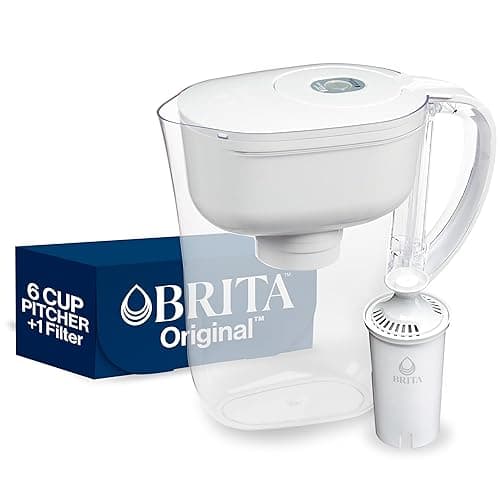 Brita Metro Water Filter Pitcher with SmartLight Change Indicator, BPA-Free, Replaces 1,800 Plastic Water Bottles a Year, Lasts Two Months, Includes 1 Filter, Small - 6-Cup Capacity, White - Image 1