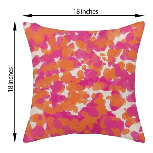 Preppy Abstarct Pillow Covers 18x18 Hot Pink Burnt Orange Abstract Polka Dot Decor Throw Pillows Case for Couch Boho Pillowcase Outdoor Decorative Cushion Case for Sofa Bed Decorations Set of 2 thumbnail 3