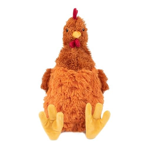 Best Pet Supplies Interactive Squeaky Dog Toy - Crinkle Chicken, Brown | Stuffing Free Body, Soft, Squeaks & Crinkles, No Mess, Perfect for Moderate Chewers, Toss and Fetch Play - Image 1