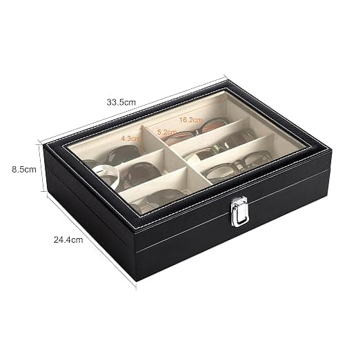 CO-Z Leather Multi Sunglasses Organizer for Women Men, Eyeglasses Eyewear Display Case with 8 Slots, Jewelry Watch Organizer, Sunglasses Jewelry Collection Case, Sunglass Glasses Storage Holder Box thumbnail 2