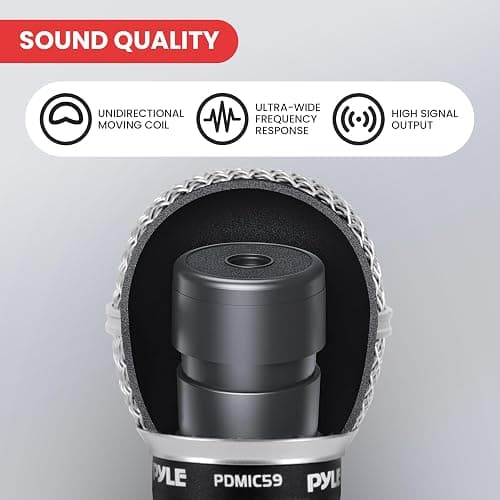 Pyle Microphone - Professional Dynamic Vocal Microphones, with ON/OFF Switch, Dynamic Cardioid, Handheld Mic for Singing, w/ 4.5 m – XLR Audio Cable, Compatible for Karaoke-Speaker-Speech-Amp-Mixer thumbnail 4