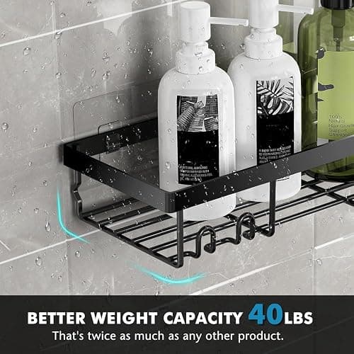 Moforoco Adhesive Shower Caddy Organizer Shelves Rack - 5 Pack Corner Bathroom Storage Organization, Home & Kitchen Decor Inside RV Accessories, Hanging First Apartment Household Camper Essentials thumbnail 5