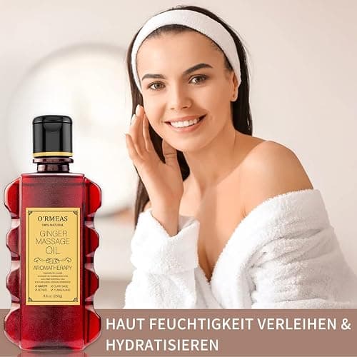 Ingwer Massageöl für Entspannen, Massieren Gelenkschmerzen Linderung massage öl Ginger Massage Oil Feuchtigkeitsspendendes Körperöl für Männer und Frauen 8,8 Unzen thumbnail 5