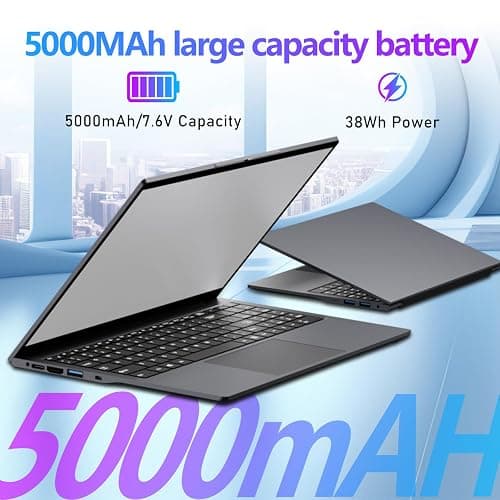 KAQIMOCI 15,6 Pouces Ordinateur Portable Core i3-8100Y, 16 Go RAM SSD 512 Go, PC Portable écran Full HD 1920 x 1080, Laptop avec Port USB 3.0 Type-C Mini HDMI Wi-FI Bluetooth 5.0 Pavé Numérique thumbnail 6
