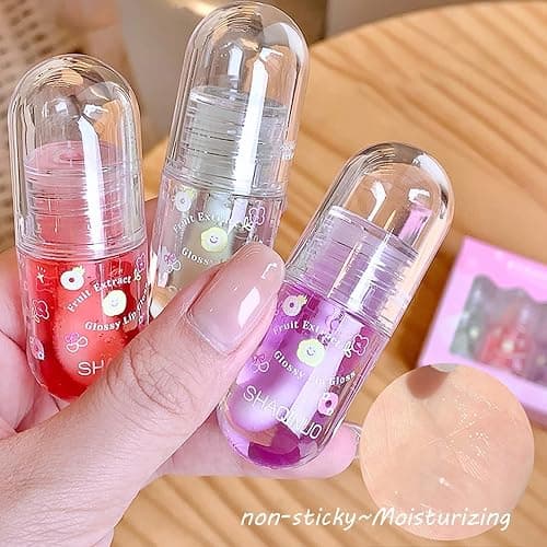 DENESTUP 4 Pcs Lip Gloss Oil Set, Fruit Flavored Lip Gloss Set Cute Lip Jelly Hydrating Lip Make-Up for Kids and Teens, Kid Friendly, Party Gift, Non-toxic - pink - 1 Count (Pack of 6) thumbnail 7