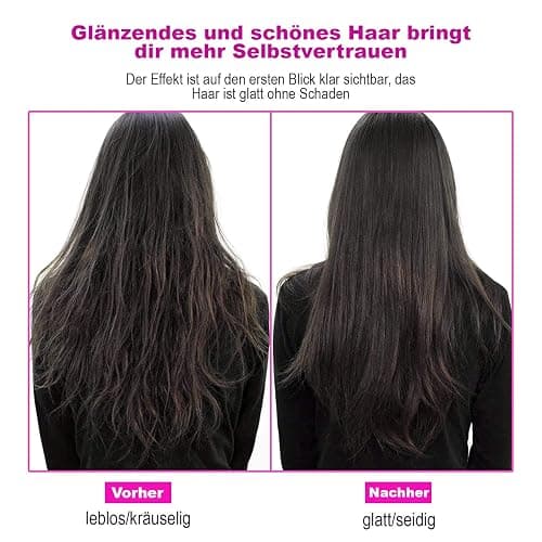 PREMIUM Professional Wunderkamm 2 in 1 Glätteisen I Keramik Haar- und Glättbürste zum Locken, Glätten, Kämmen und Stylen der Haare I Hot heat comb hair straightener für Damen und Frauen (Schwarz) thumbnail 7