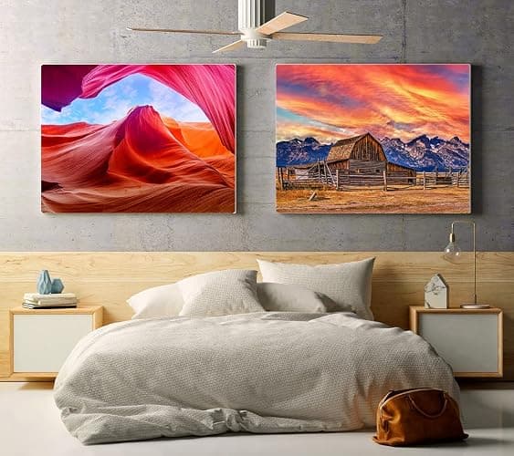 Jigsaw Puzzles for Adults, 2 Pack 1000 Pieces, Nature Landscape Mountain Scene National Park Challenging Puzzle Perfect for Family Activity Game Nights Gifts(Barn in Wyoming & Colorful Rock) thumbnail 7