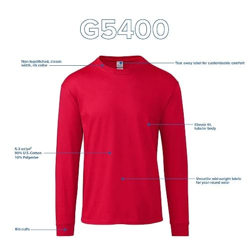 (2 pack) Gildan adult sport grey long-sleeve t-shirts thumbnail 5