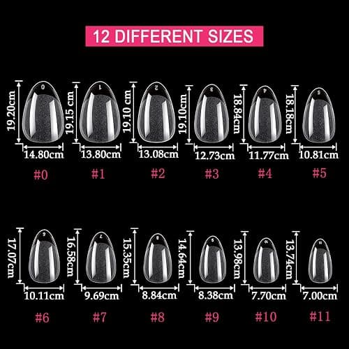 600Pcs Extra Short Almond Nail Tips,SWETIDY Upgraded Widened Nail Bed Half Matte No File False Full Cover Gel Nails Clear Acrylic Gelly Tips for Nail Extension Home DIY Salon 12 Sizes with Sturdy Set thumbnail 5