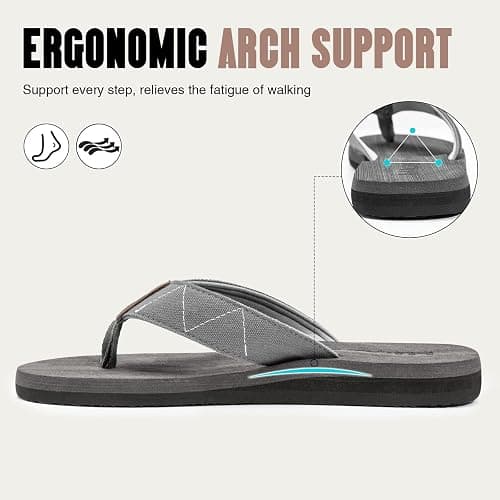 FITORY Men's Flip-Flops, Thongs Sandals Comfort Slippers for Beach thumbnail 4