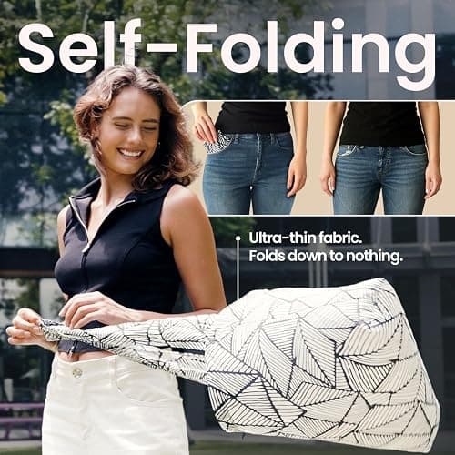 Nanobag Ultra-Lightweight Foldable Tote for Women & Men, Reusable Grocery & Travel Bag, Packable Collapsible Compact Market Essential (Standard Stars) thumbnail 7