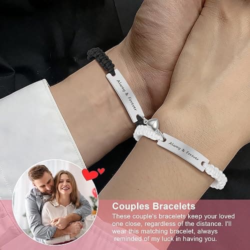 Couple Matching Bracelets, Bf And Gf Bracelets, Best Friend Friendship Relationship Bracelet,Stretch Adjustable Bracelets Jewelry for Him and Her thumbnail 2