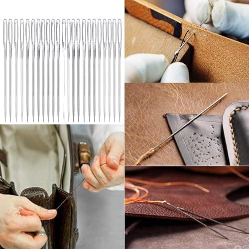 23 PCS Large Eye Sewing Needles, 2.36in Sewing Sharp Needles, Leather Embroidery Thread Needle, Stainless Steel Yarn Knitting Needle with a 3.3in Plastic Bottle thumbnail 5