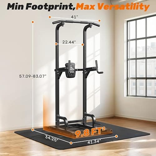 Sportsroyals Power Tower Pull Up Bar Station, 450LBS Stable Pull Up Dip Station for Home Gym Strength Training Equipment | FED Fitness thumbnail 7